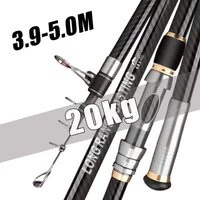 3.9M-4.5M Telescopic Fishing Rod Carbon Portable Spinning Fishing Pole for Boat Saltwater Freshwater Surfcasting Baitcasting Rod