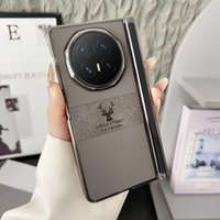 For Honor Magic V6 V5 V3 Case ELVEV Magnetic Luxury Carbon Fiber PU Leather Hard PC with Deer Painting Protection Cover