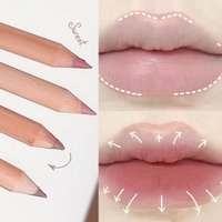 Wooden Matte Lip Liner Pencil, Long Lasting Waterproof Nude Low Saturation Lip Pencil, Natural Contour Lip Makeup for Beginners