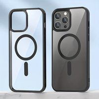 Clear Black Magnetic Phone Case for iPhone 17 16 15 14 Max Plus 13 12 Mini 11 Strong Magnet Mobile Cases with Box Cover
