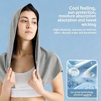 1/2Pcs Cool and Cool Shawl Black Technology Fiber Ultra Fine Sunscreen Headscarf Breathable and UV Resistant Small Shawl