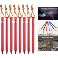 Ultralight 10pcs 18cm Aluminum Alloy Tent Pegs Strong Camping Ground Nails With Convenient Storage Bag For Outdoor Enthusiasts