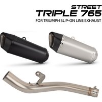 765RS exhaust muffler with DB Killer For Triumph Street Triple 765R 765S 765RS 765 R/S/RS 2017-2026 Moto middle link pipe parts
