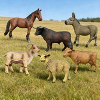 Educational Plastic Crafts Animal Models - Sheep Goat Horse Cow Cognitive Models Miniature Simulated Animals for School Teaching