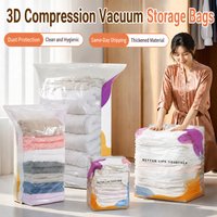 Thickened Vacuum Storage Compression Bags Vertical Stand-Up No Pump Needed Space Saver Bags Clothes Quilt Storage Pouches