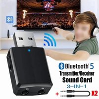 3 in 1 Wireless Audio Transmitter Receiver Adapter With 3.5mm Cable For Car TV Headset Speaker Aux Bluetooth Compatible 5.0