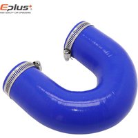 Blue U-shaped 180 Degrees Universal Silicone Tubing Hose Connector Adapter Car Intercooler Turbo Intake Pipe Silica Gel Coupler
