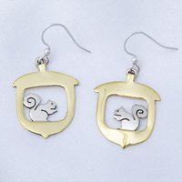 Fashion Creative Animal Cute Drop Hook Earrings Pendant Women Squirrels And Nut Shape Earrings Daily Casual Jewelry
