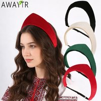 AWAYTR Velvet Sponge Kokoshnik Elastic Hairband Fashion Fabric Hair Bands Hoop Braided Headband Girls Valentine's Headwear