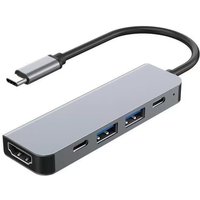 5-in-1 Type-C Hub & USB-C Dock - Multi-Function Adapter for Phone, PC, and Mac