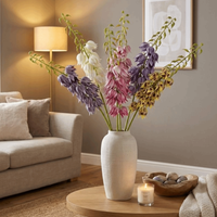 Bell Shaped Artificial Yucca Stem Realistic Touch Silk-like Yucca Flower Branch Tall Stem Plastic Bell Orchid Stem Living Room