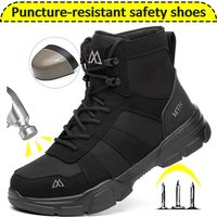 Buty ochronne z metalowym noskiem odporne na przebicia, artykuły ochrony pracy na placu budowy, buty trekkingowe sznurowane dla mężczyzn