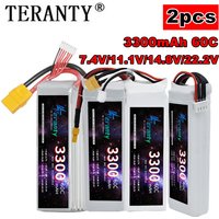 TERANTY 3300MAH 2S 3S 4S 6S 60C Lipo Battery For RC Car Drone Quadcopter Boat 7.4V 11.1V 14.8V 22.2V 2PCS Rechargeable Battery