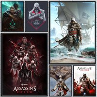 A-Assassins Creed Game Poster HD Self Adhesive Waterproof Wall Art Ideal for Home Office Dorm Bedroom Great Gift