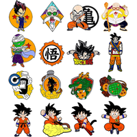 6Pcs Anime Dragon Ball Son Goku Enamel Brooch Badge Cartoon Vegeta Piccolo Master Roshi Krillin Lapel Pins For Fans Gifts