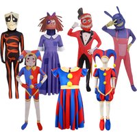 Pomni Cosplay Jumpsuit Dress Magical Virtual Circus Onesie Kids Outfits for Halloween Carnival Circus Gangle Ragatha Costumes
