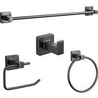 Gun gray Bathroom Accessories Sets Towel Holder Bar Rack Hooks all Mount Toilet Paper Roll Holder Coat Hanger Hardware