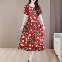 New Fashion Summer Dresses For Women 2025 Elegant Casual Short Sleeve Dress print Women Clothing
