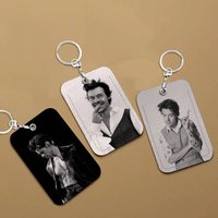 1PC Famous Pop Singer Harris_Styles Premium Leather Card Holder Keychain Scratch-Resistant Case for Bus Cards