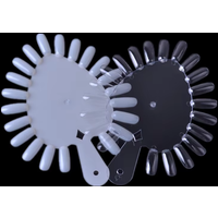 10PCS Clear Nature False Nails Fan Style Practice Display Sticks Polish Display Acrylic Tips For Gel Tools Heart Shape 210 Tips