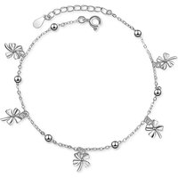 925 Sterling Silver Bohemia Exquisite Lucky Clover Pendant Anklets Women Jewelry Gift Fashion Sexy Beach Maple Leaf Foot Chain