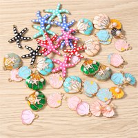 10pcs Cute Mix Marine Life Charms Enamel Starfish Shell Charms Pendants for Jewelry Making Necklaces Earrings DIY Craft Supplies