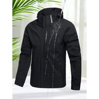 Waterproof Jacket Men Outdoor Windbreaker Jacket Removable Hooded Full Zip Coats Men Lightweight Softshell Outerwear Spring Fall