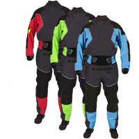 4-layer Kayak Dry Suit For Men Latex Gaskets on Neck and Wrist Dual-adjustable Overskirt, Hook-and-loop Neoprene Locks Down