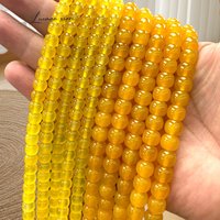 7-8mm Barrel Beads Natural Stone Gem Rondelle Yellow Agate Loose Spacer Beads for Jewelry Making Diy Bracelet Charms Accessories