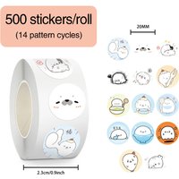500PCS/Roll Cute Cartoon Seals Stickers Kawaii Sea Animal Creative Decoration Mobile Phone Case Notebook Gift Sticker