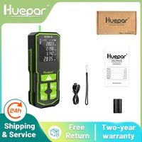 Huepar Digitaler grüner Laser-Entfernungsmesser 60 m, 100 m, 120 m, Laser-Maßband, Entfernungsmesser mit LCD-Winkelsensor, Messwerkzeuge