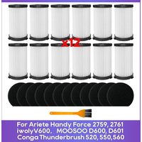 Filter Compatible For MOOSOO D600, D601, iwoly V600 / Cecotec Conga Thunderbrush 520, 550, 560 / Ariete Handy Force 2761, 2759