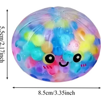 New 1pcs Rainbow Dumpling Squishy with Bead Sensory Squeeze Toy for Stress Relief with Bamboo Steamer Funny Gifts