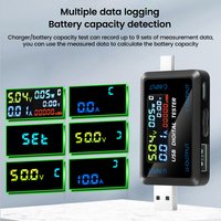 USB Type-C Multi-function Digital Display DC Voltage Ammeter Power Meter DC4.5-36V 8A Voltmeter Ammeter Charger Capacity Tester