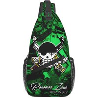 One Piece Anime Sling Crossbody Backpack Men Custom Samurai Roronoa Zoro Chest Shoulder Bag for Travel Hiking Daypack