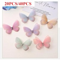 Butterfly Decoration Double Mesh Bouquet Patch Wall Decoration DIY Headdress Hair Accessories Nail Art Beauty Room Decoration