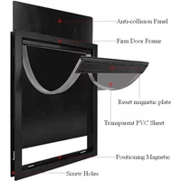 Two Way Large PVC Pet Door Magnetic Auto Closing Baffle Security Accessory for Big Dog Gate Fence Indoor Household Pet Supplies
