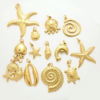 Cute Sea Star Turtle Charm for Jewelry Making Stainless Steel Gold Color Pendants for Making DIY Necklace Bracelet Handmad Dijes