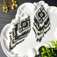 ZGMXR Rice bead earrings Geometry Tassel Bohemia Alloy Woman Hand weaving Fashion Simple Beaded earrings