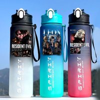 Residents Evil Water Cup Kennedy Ada Wong Boys School Bottle with Straw Kids Outdoor Large Capacity Sports Kettle Children Gift
