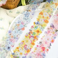 6 Styles, 200cm Per Roll, PET Stickers, Plant Landscaping Tape. DIY Handmade Flower Material Stickers