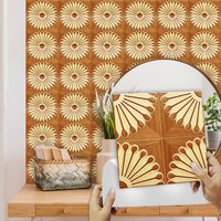 10pcs Deep Warm Brown Wood American Retro Styles Tiles Wall Sticker Kitchen Backsplash Oil-proof Peel & Stick Art Wall Decals