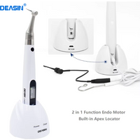 DEASIN 2 in 1 Dental Endo Motor with Apex Locator Wireless Endodontic Treatment Colorful OLED Screen with 16:1 Contra Angle