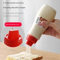 Home Kitchen Squeezed Bottle Food Grade Plastic Tomato Sauce Salad Sauce Porous Seasoning Tools Cup Body Sticker Cups Tumbler