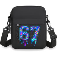 Punk Six Seven Kids Small Crossbody Bag Fashion 67 Meme Six Seven Trend Zipper Mini Mobile Phone Bags Men Women Shoulder Bag