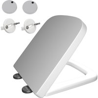 Luxury Quick Release Soft Close Toilet Seat Top Fix Easy Clean Bathroom Seat with One Set Free Top Fixing Hinges (S Shape)