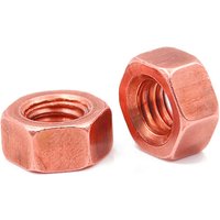 T2 Pure Copper Hexagon Nut Red Copper Nut Conductive Conduction Nut Washer Locking Screw Cap Pure Copper M3 M4 M5 M6 M8 M10-M20