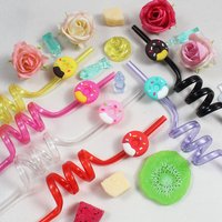 6pcs Bubbly Reusable Spiral Straws (Donut-Shaped) โ Colorful Family Gathering Drinkware โ Fun Beverage Set