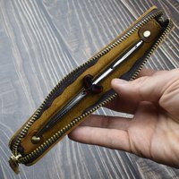 Handmade Genuine Leather Pencilcase for One Pen Holder Nature Cowhide Pencil Case Protective Sheath Office School Supplies Gift