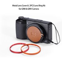 Camera Lens Cap Lens Ring Kit with Anti-lost Rope for Ricoh GRIII GRIV GR3 GR4 Metal Protect Front Lens Cover Protection Cover